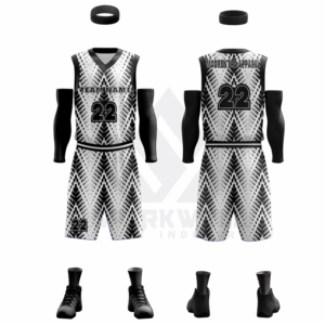 Custom Basketball Uniform Set <b>Light</b> Blue V-<b>Neck</b> Sleeveless Moisture Wicking 100% Polyester Unisex Adult Sportswear - Product Image 6