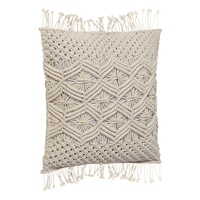 Décoration d'intérieur et d'hôtel artisanale de haute qualité 2022, crochet carré en macramé, fil de coton/cordon de coton, motif géométrique écologique