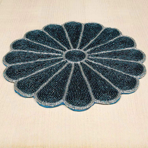 Posavasos con Cuentas, Decoración con Cuentas de Semillas, Posavasos Bordados, Accesorios Boho para el Hogar, Vajilla Única - Product Image 6