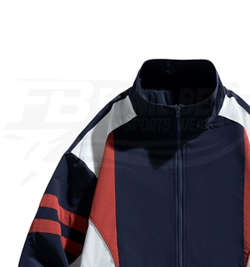 Chaqueta deportiva retro de invierno para hombre, estilo vintage, con bloques de color desestructurados, corte ajustado, cortavientos, con cremallera, repelente al agua y cuello alto. - Product Image 2