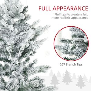Árbol de Navidad Preiluminado de 4.5 pies con Base de Acero de Apertura Automática, Verde con Ramas Nevadas, Material PE PVC, 210 cm, Decorado - Product Image 5