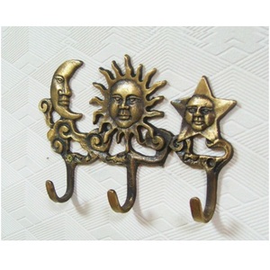 Ensemble de crochets muraux en aluminium Sun Moon Star, style vintage, pour la cuisine, à fixer au mur, pour clés, serviettes, vêtements - Product Image 1