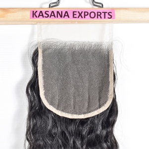 Cheveux humains vietnamiens bruts 5*5 Closure, cuticules alignées, non traités, couleur naturelle noire, ondulation profonde - Product Image 2