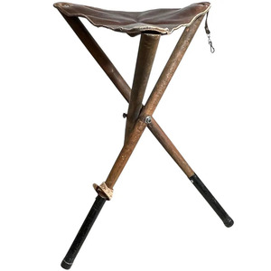 High demand leather hunting <b>stool</b> <b>folding</b> tripod camping <b>stool</b> wholesale supplier OEM custom export outdoor furniture for sale - Product Image 1