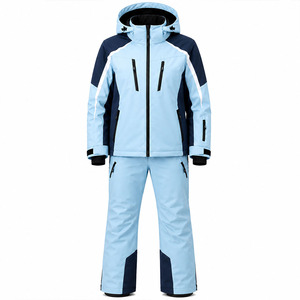 Ensemble veste et pantalon de ski imperméable pour homme, bleu clair marine, combinaison de snowboard d'hiver, coupe-vent, respirant, équipement de neige pour l'extérieur - Product Image 1