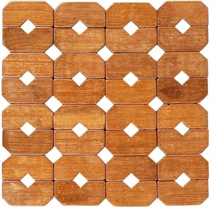 Juego de Posavasos de Madera Rústica Hechos a Mano, Posavasos Cuadrados Ecológicos, Soporte para Posavasos, Madera de Acacia Natural Pulida, Caja para Regalo - Product Image 1