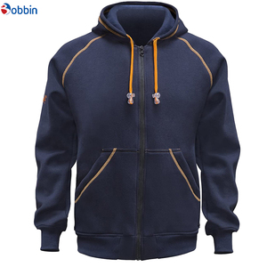 Sudadera con capucha de forro polar con cremallera, ribete naranja, bolsillos, corte holgado informal, para hombre, deportiva, transpirable, ecológica, para invierno - Product Image 6