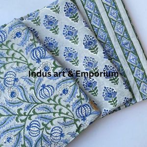 Tela de Algodón Cambray Estampada a Bloques 60x60, Tela de Algodón con Estampado Tradicional Jaipuri - Product Image 4