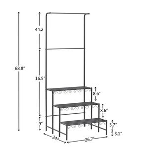 Étagère à fleurs multifonctionnelle à 3 niveaux pour l'intérieur et l'extérieur, étagères en forme d'échelle, support de présentation suspendu pour le salon, pour l'intérieur et l'extérieur - Product Image 2