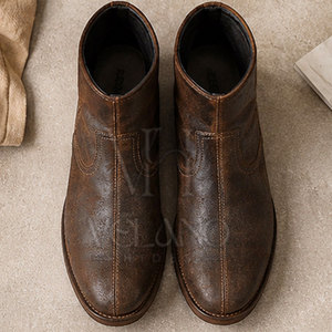 Casual Genuine Leather Sneakers for Men Soft Comfortable Daily Wear Handmade Leather <b>Pull</b> On Shoes Stylish Men Formal Shoes - Product Image 4