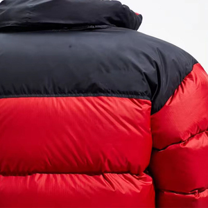 Retro-style Black <b>Red</b> Men's Puffer <b>Jacket</b> High Quality Made Stand Collar 100% Polyester Fiber Filling <b>Waterproof</b> Windproof - Product Image 6