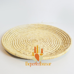 Assiette en herbe de Moonj naturelle faite à la main, multi-usages, écologique, durable, taille mini, forme ronde, Theperfectbazaar Kitchen - Product Image 1