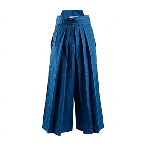 Unisex <b>Brown</b> Cotton Kung Fu Wrap Pants Loose Fit Long Flowing Skirt Style Martial Arts Wear Adult Size - Product Image 4