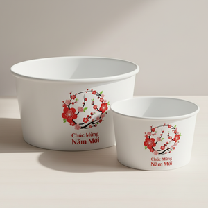 ชามกระดาษคราฟท์รักษ์โลกพร้อมฝาปิด ขนาด 750 มล./1 ลิตร/64 ออนซ์/170 ออนซ์ สำหรับใส่ไก่ทอด คุกกี้ และอาหารแบบนำกลับบ้าน - Product Image 2