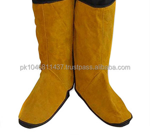 Protège-jambes en cuir de vachette pleine fleur résistant à la chaleur, équipement de soudage en cuir de vachette, spatule de soudage, protège-jambes industriel - Product Image 5