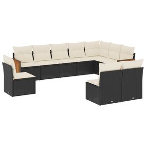 Conjunto de Sofás Modulares Grandes de Ratán PE Negro para Jardín, Elegante Colección de Muebles para Exteriores - Product Image 2