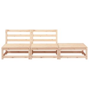 Sofá Modular de Dos Plazas para Jardín, de Pino Macizo, Diseño Rústico y Discreto, en Madera Natural - Product Image 4