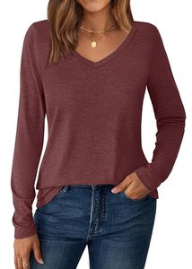 Camisetas de Manga Larga para Mujer, Camisetas Básicas Suaves, Tops Casuales de Primavera, Ropa Moderna para el Día a Día - Product Image 3
