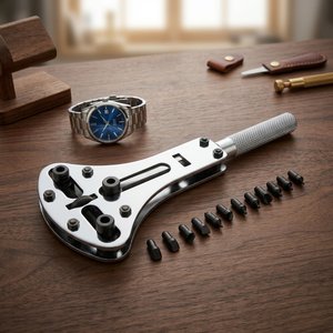 Premium Jumbo <b>Watch</b> <b>Case</b> Back Opener Jaxa Style Adjustable | 19-60mm Repair Tool Kit with 12 Tips Heavy Duty Steel Professional. - Product Image 4