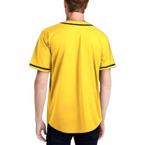 Maillot de baseball pour homme de qualité supérieure, manches courtes, couleur unie, boutons sur le devant, tissu respirant en polyester, vêtements de sport - Product Image 2