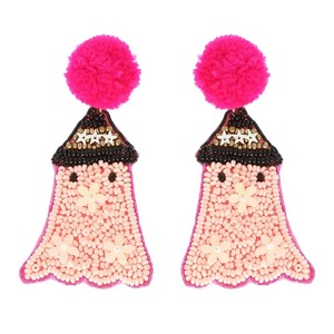 Pendientes de cuentas de calabaza con diseño de latte de la marca BaubleBar, con mariposa tricolor y perlas finas. - Product Image 6