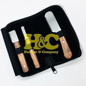 <b>Pet</b> Grooming Comb and <b>Pet</b> Stripping <b>Brush</b> Set Stainless Steel Safety Blunt-Sharp Blade Tip Wooden Handle Logo Offer - Product Image 1