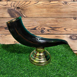 Cuerno de Buey Decorativo Hecho a Mano de Alta Calidad con Base Metálica, Diseño Moderno, 16-18 Pulgadas de Largo, Decoración de Mesa para Sala de Estar - Product Image 2