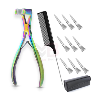 Kit d'outils professionnels pour extensions de cheveux MAGMA BEAUTY - Pince pour extensions adhésives, peigne et pince de sectionnement en acier inoxydable pour usage commercial - Product Image 1