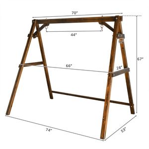 600lbs Fir Wood <b>Swing</b> <b>Frame</b> 188*135*170cm Carbonized Color 4ft Patio <b>Swing</b> for <b>Swing</b> Chair - Product Image 3