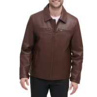 Veste varsity en cuir véritable pour homme, style streetwear, avec col montant, fermeture éclair, garniture en fourrure, doublure intérieure chaude, vêtement d'hiver