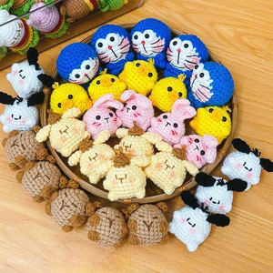 Vietnam Handmade Crochet <b>Cat</b> Keychain Cute Amigurumi Animal Key <b>Ring</b> Soft Yarn Bag Charm Custom OEM Wholesale - Product Image 1