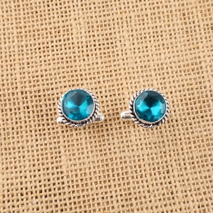 Designer Handmade Blue Apatite Gemstone <b>Cuff</b> <b>Links</b> Set Jewellery Channel Setting In 925 Sterling Silver Plated For <b>Men</b> And Women - Product Image 3