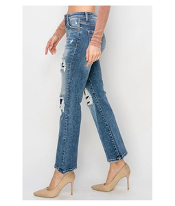 Wholesale Price Custom Slim Fit Women Denim Pants High Quality Cotton <b>Jeans</b> Straight Style Branded Casual OEM Service - Product Image 3