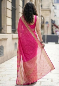 Sari de Georgette con Estampado Paisley KV para Uso Diario con Blusa sin Coser - Product Image 5