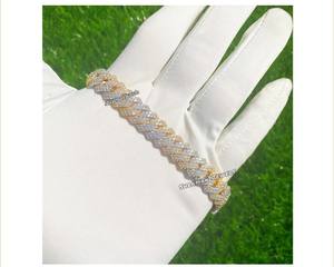 Trendy Fine Hip Hop 12.5MM Moissanite Diamond Iced 925 <b>Silver</b> Personalized Men's Miami Cuban Chain Link <b>Bracelet</b> Engagement Gift - Product Image 5