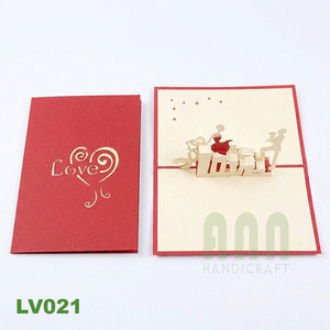 Custom Printed Love Text 3D Pop-Up Die-Cut Wedding Invitation Card Envelope <b>Handmade</b> <b>Paper</b> Cutting Couples Christmas Occasions - Product Image 1