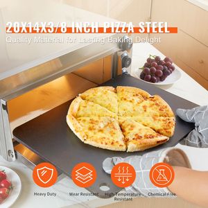 Pietra per Pizza in Acciaio al Carbonio Pretrattata 20x14x3/8 Pollici, Piastra in Acciaio per Pizza con Conducibilità Superiore, Pronta per il Forno - Product Image 2