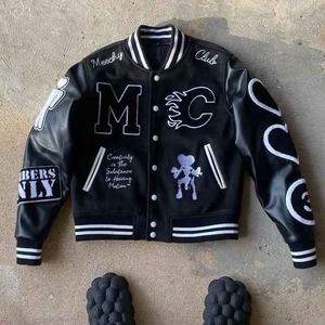 Chaqueta Universitaria Personalizada de Alta Gama, Fabricada en Fábrica, con Bordado 3D en Chenille, Chaqueta de Béisbol con Letras en Cuero - Product Image 2