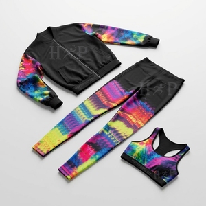 Chaqueta de Calentamiento para Equipo de Baile con Diseño Sublimado Personalizado, Chaqueta de Calentamiento para Animadoras con Leggings y Sujetador Deportivo, Ropa de Práctica para Animadoras - Product Image 2