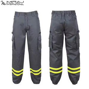 Pantalones de Trabajo para Hombre, Cómodos, de Alta Calidad, en Oferta, Color Amarillo Fluorescente, Diseño Personalizado, Cintas Reflectantes, Múltiples Bolsillos - Product Image 3