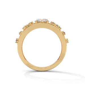 Bague de fiançailles classique en or jaune 14 carats pour femme avec diamants sertis en canal, 1,43 carats au total, bijoux de mariage - Product Image 3