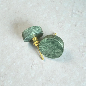Bouton rond en marbre vert AG Elements |   Meubles de cuisine et quincaillerie minimalistes de luxe en pierre naturelle - Product Image 2
