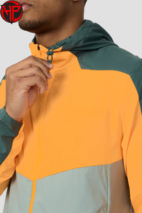 Conjunto de Pantalones Cortos Impermeables y Cortavientos con Bloques de Color, Chaqueta con Capucha Ligera de Secado Rápido para Deportes al Aire Libre, Conjunto de Pantalones Cortos de Nailon - Product Image 5