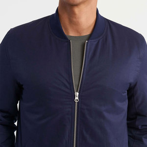 Blouson bomber bleu marine pour homme, col montant, fermeture éclair, résistant au vent et à l'eau, vêtement d'hiver décontracté, coupe classique, tissu en polaire PU - Product Image 3
