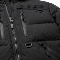 Veste matelassée à capuche noire pour homme, chaude, légère, imperméable, réversible, avec logo One Apex sur le devant, idéale pour l'hiver et les activités de plein air