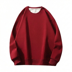 เสื้อสเวตเชิ้ตคอกลมโอเวอร์ไซส์สีพื้นแบบยูนิเซ็กซ์ ผ้าฟลีซถัก โพลีเอสเตอร์/คอตตอน เป็นมิตรกับสิ่งแวดล้อม ระบายอากาศได้ดี น้ำหนัก 360 กรัม สวมใส่สบาย - Product Image 1