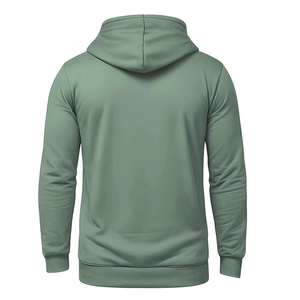 Sudadera con Capucha y Cierre de Cremallera para Hombre, Color Sólido, Corte Regular, Informal, Tejida, con Bolsillos Delanteros - Product Image 6