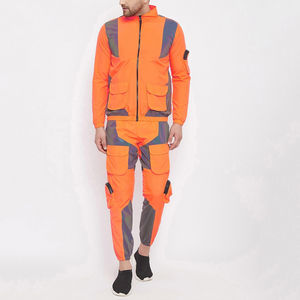 Ensemble de survêtement décontracté streetwear hiver 2026, poids moyen, 100 % polyester, avec patch réfléchissant respirant et broderie personnalisée - Product Image 1