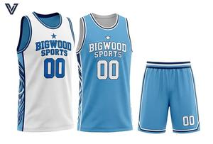 Conjunto de camiseta de baloncesto Bigwood Sports, uniforme de malla unisex sin mangas con cuello en V, ropa de equipo transpirable de secado rápido, 5 colores disponibles - Product Image 3