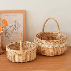 Cesta de Almacenamiento de Ratán Natural Hecha a Mano con Asas - Organizador de Escritorio Ecológico para Cocina y Decoración del Hogar - Product Image 2